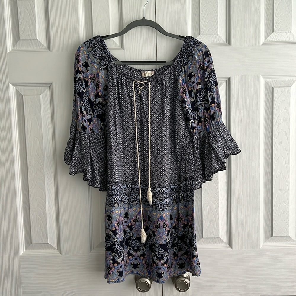 Multi-Color Blue Short Dress